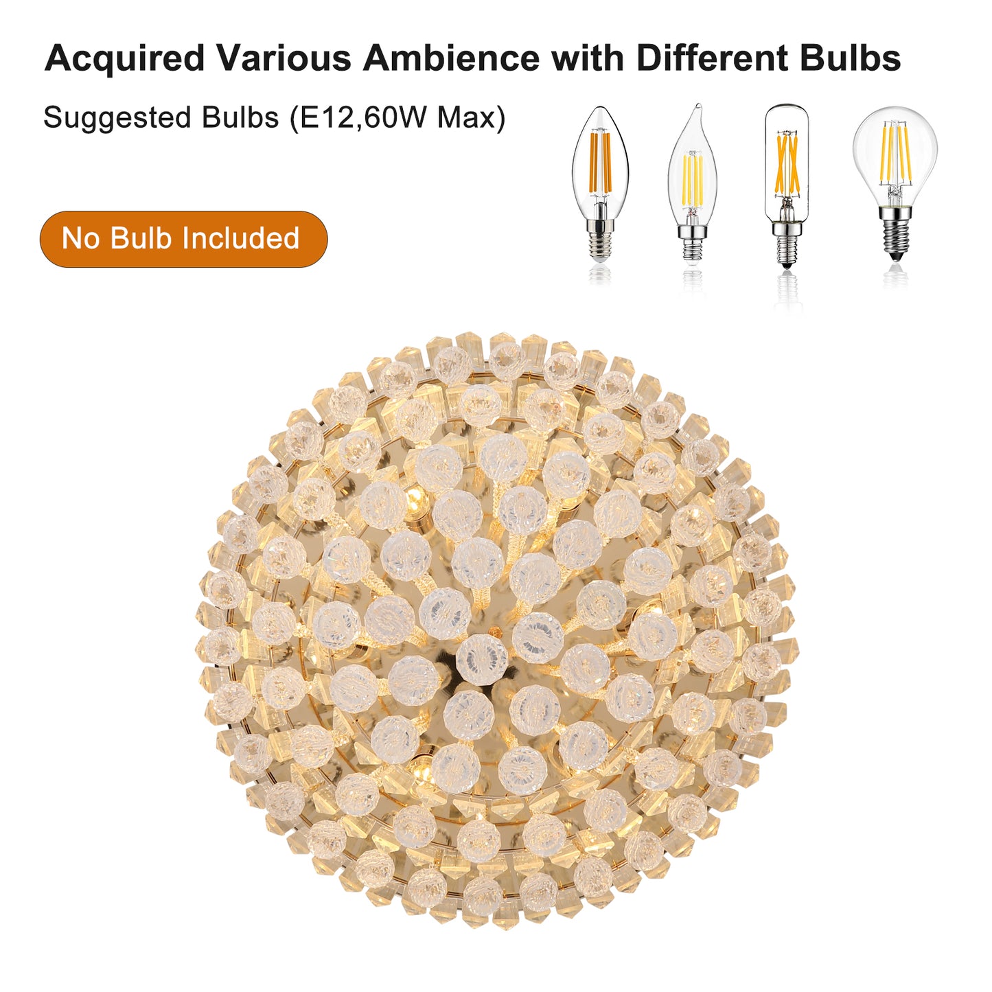 Gold luxury modern style crystal lights,large ceiling chandeliers,dining room,living room,bedroom (Bulb Not Included)