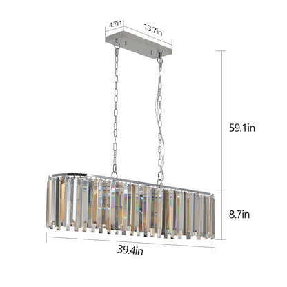 Modern Oval Crystal ceiling chandelier Luxury Home Decor Light Fixture (No Bulbs)