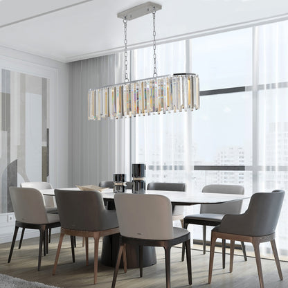 Modern Oval Crystal ceiling chandelier Luxury Home Decor Light Fixture (No Bulbs)