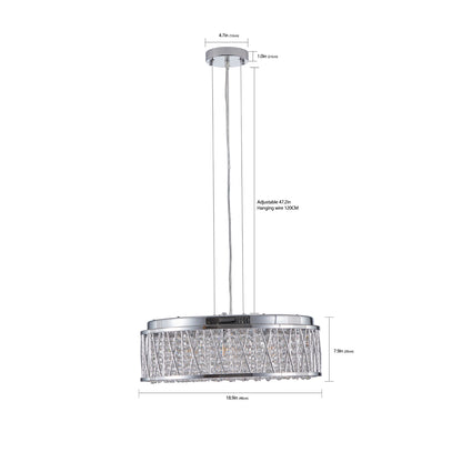 Modern Crystal Chandelier 19 Inches Aluminum+Iron Round Ceiling Light Flush Mount Ceiling Light Fixture for kitchen Island Dinning Bedrooms and Hallway (Bulb Not Included)