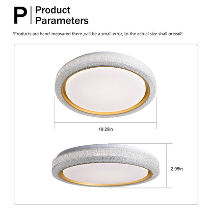 LED Flush Mount Ceiling Light Fixture, 19.69in 36W,3600LM, 5 CCT Colors 2700K 3000K 3500K 4000K 5000K, Dimmable Modern Flush Mount Light Fixture for Bedroom Bathroom Hallway
