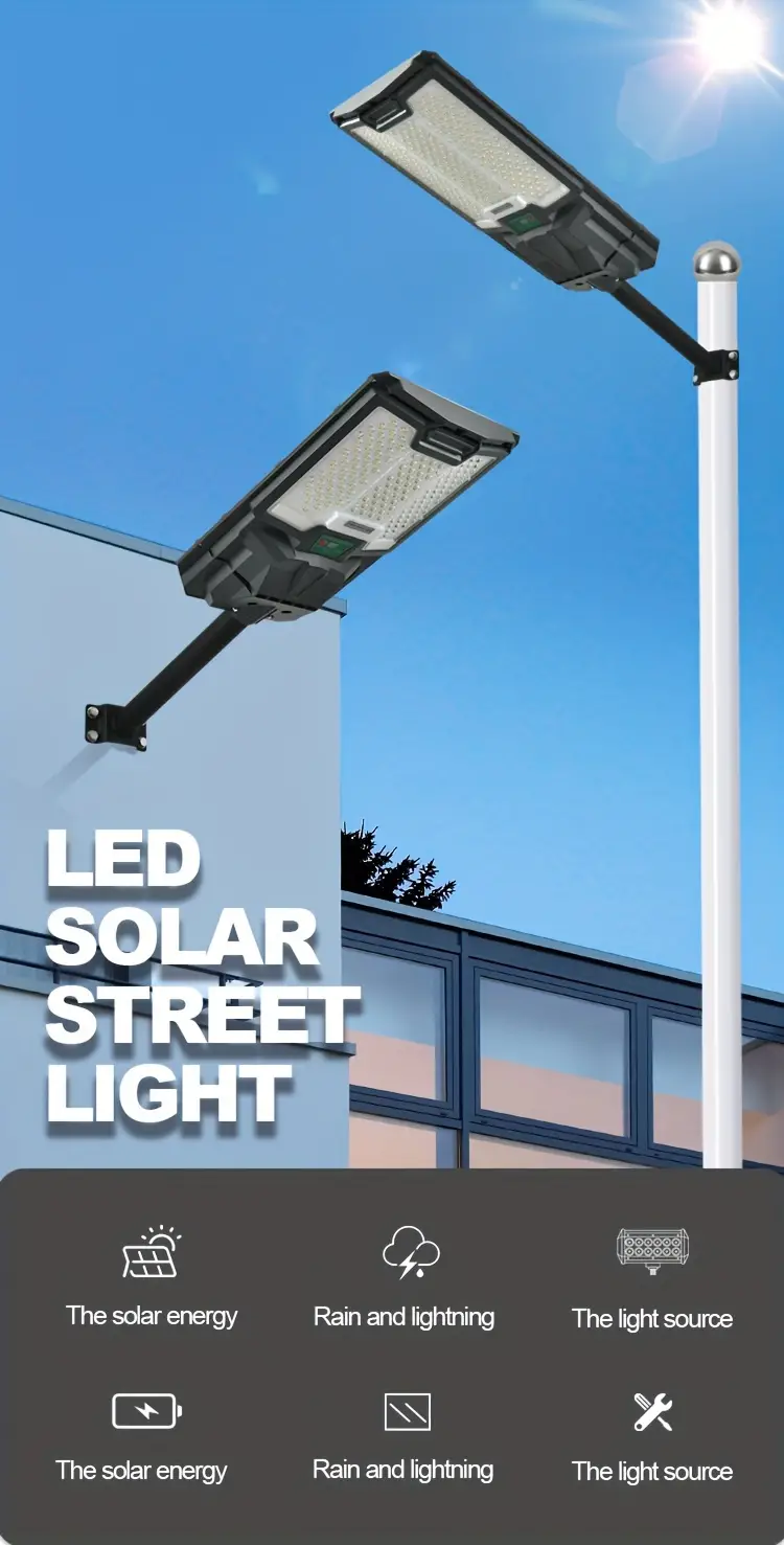 Solar Street Lights Outdoor, Parking Lot Lights with 181PCS LED Beads , IP65 Waterproof Solar Flood Lights, Dusk to Dawn Solar Lights for Garden, Street Side Road,Courtyard Villa,City Square