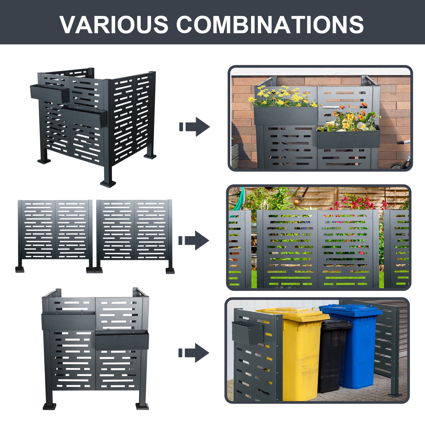 3.5 x3.5 FT Air Conditioner Fence for Outdoor Units, Metal Privacy Fence Cover, Perfect to Conceal Air Conditioning Units (W540133742)