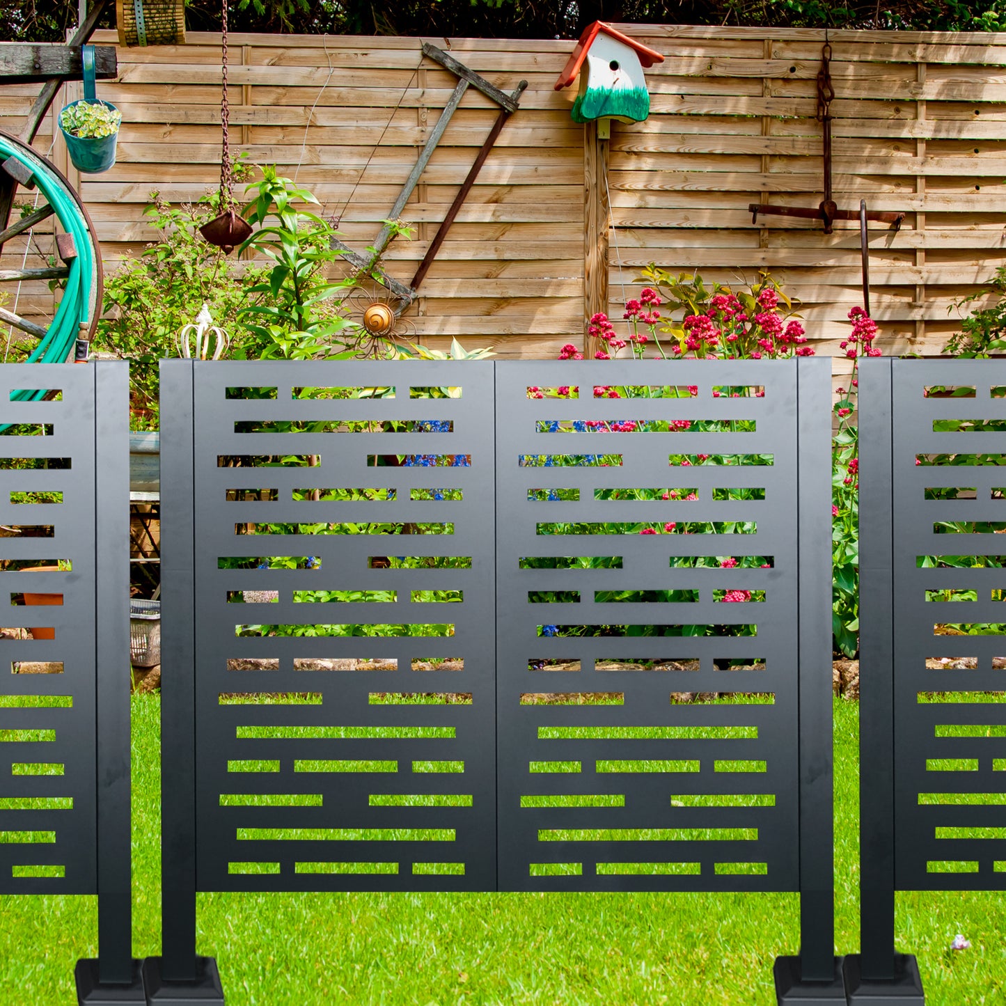 3.5 x3.5 FT Air Conditioner Fence for Outdoor Units, Metal Privacy Fence Cover, Perfect to Conceal Air Conditioning Units (W540133742)
