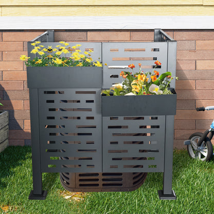 3.5 x3.5 FT Air Conditioner Fence for Outdoor Units, Metal Privacy Fence Cover, Perfect to Conceal Air Conditioning Units (W540133742)