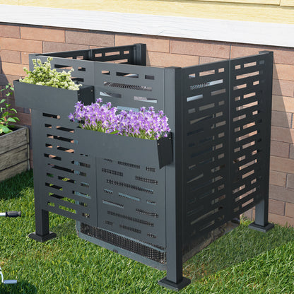 3.5 x3.5 FT Air Conditioner Fence for Outdoor Units, Metal Privacy Fence Cover, Perfect to Conceal Air Conditioning Units (W540133742)