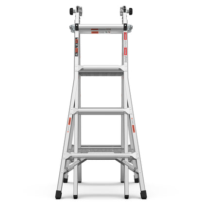 17ft Multi-Position Foldable Aluminum Ladder, A-Frame and Straight Ladder, ANSI 250lbs