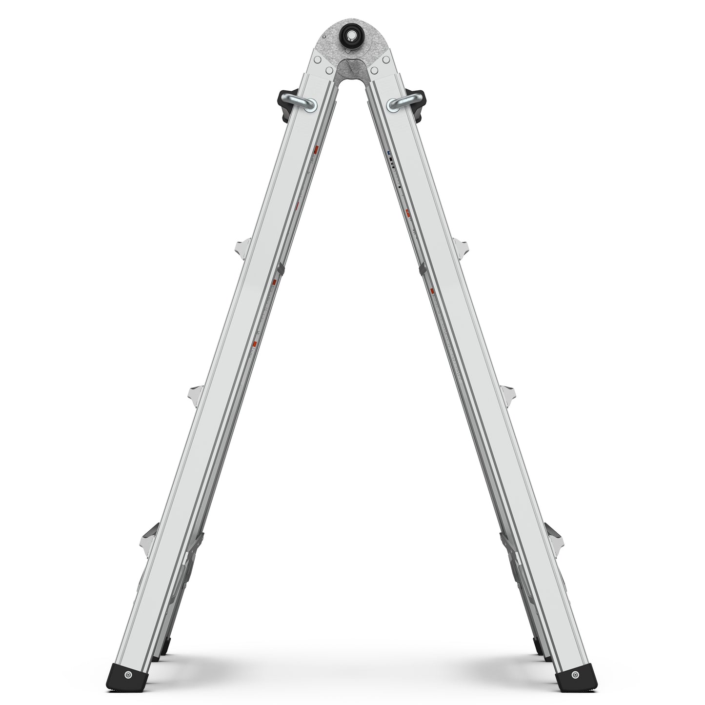 17ft Multi-Position Foldable Aluminum Ladder, A-Frame and Straight Ladder, ANSI 250lbs