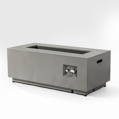 42inch Rectangle Steel Fire Pit Outdoor Fire Table with Glass Wind Guard