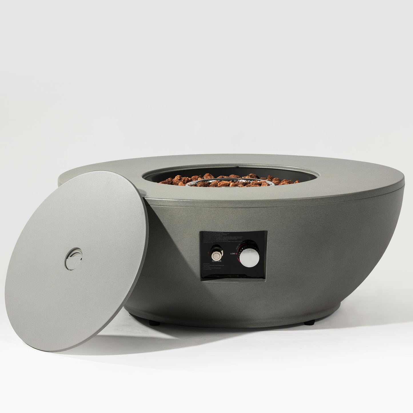 Steel Propane Fire Bowl Outdoor Round Propane Fire Pit with Tank Holder