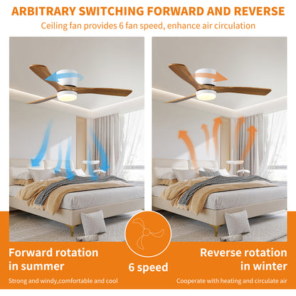 52 inch indoor black ceiling fan with LED light