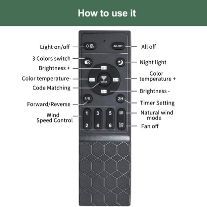 52 inch indoor black ceiling fan with LED light