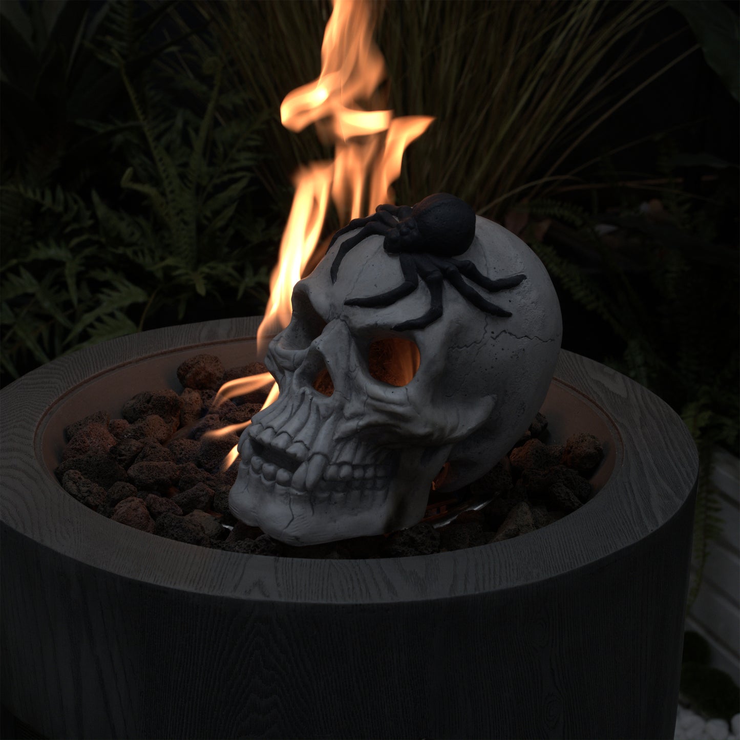 Demon Skull,Suitable for Outdoor Fireplace and Fire Pit, Halloween Decoration