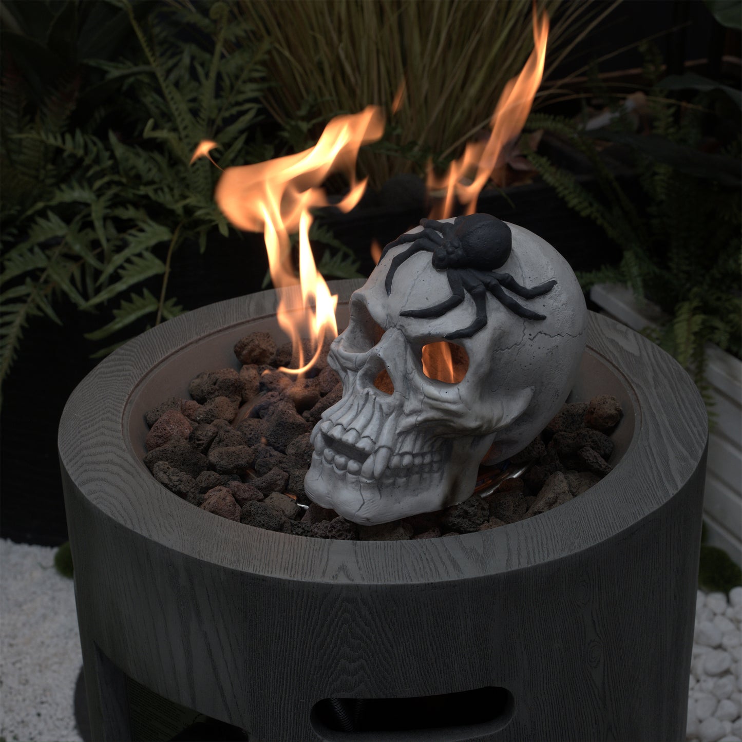 Demon Skull,Suitable for Outdoor Fireplace and Fire Pit, Halloween Decoration