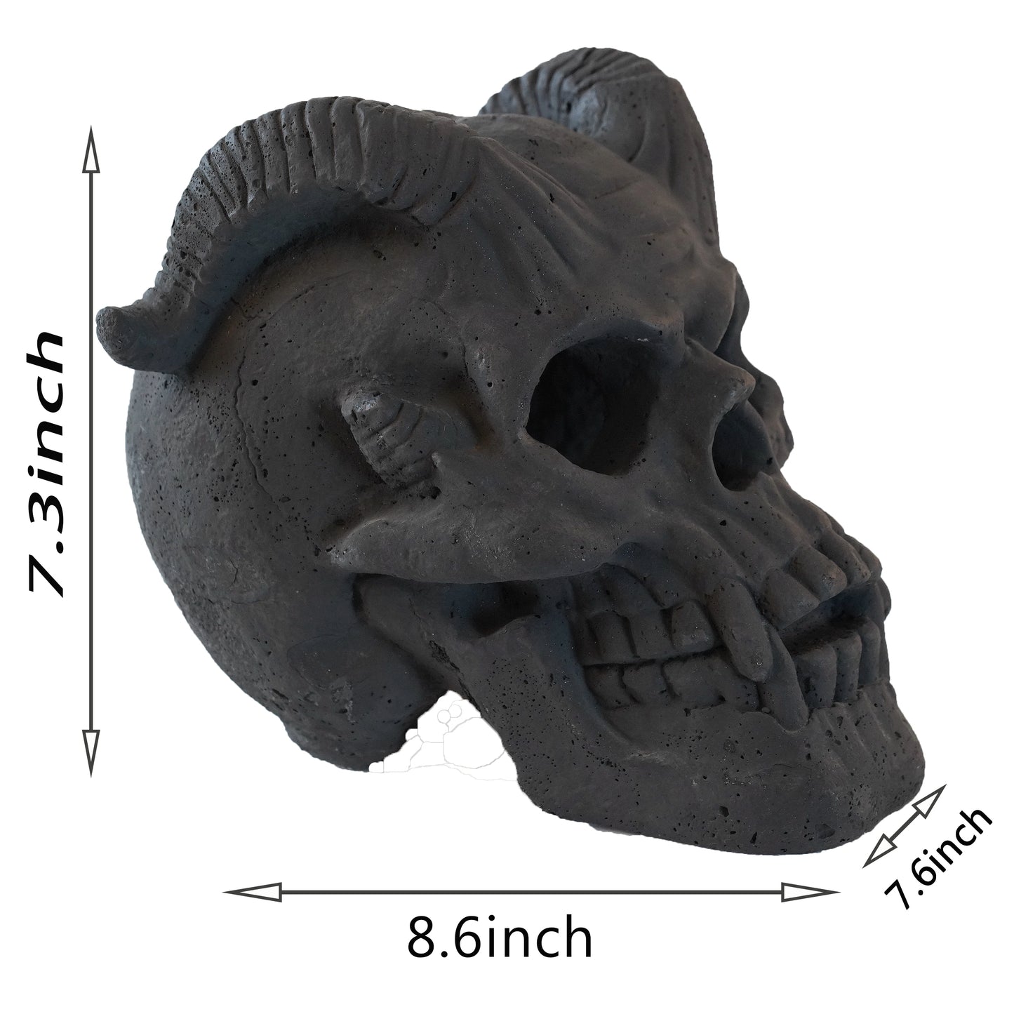 Refractory Materials Fireproof Imitated Human Fire Pit Skulls Gas Log for NG, LP Wood Fireplace, Firepit, Campfire, Halloween Decor, BBQ