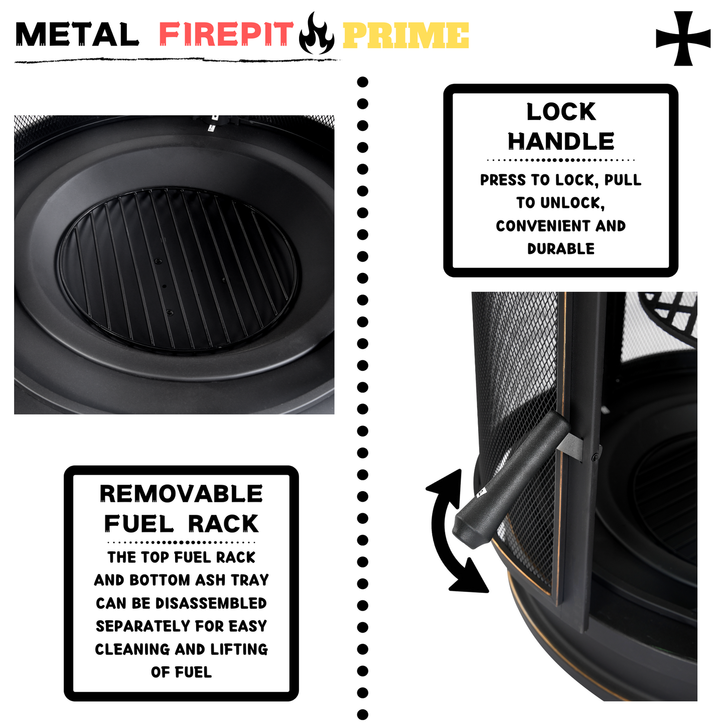 XOT035 Garden Metal Outdoor heating furnace for backyard 2 in 1 Fire Pit for Outdoor