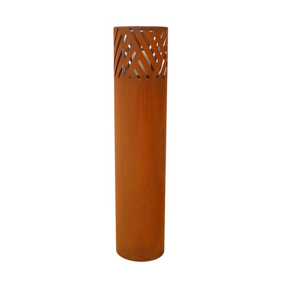 Lantern Column, Set of 2, Decorative Column for Garden in Rust Industrial Design, Lantern for Outdoor and Indoor, Lantern Including Candles, Oriental, 37 1/2+ 29 1/2 in