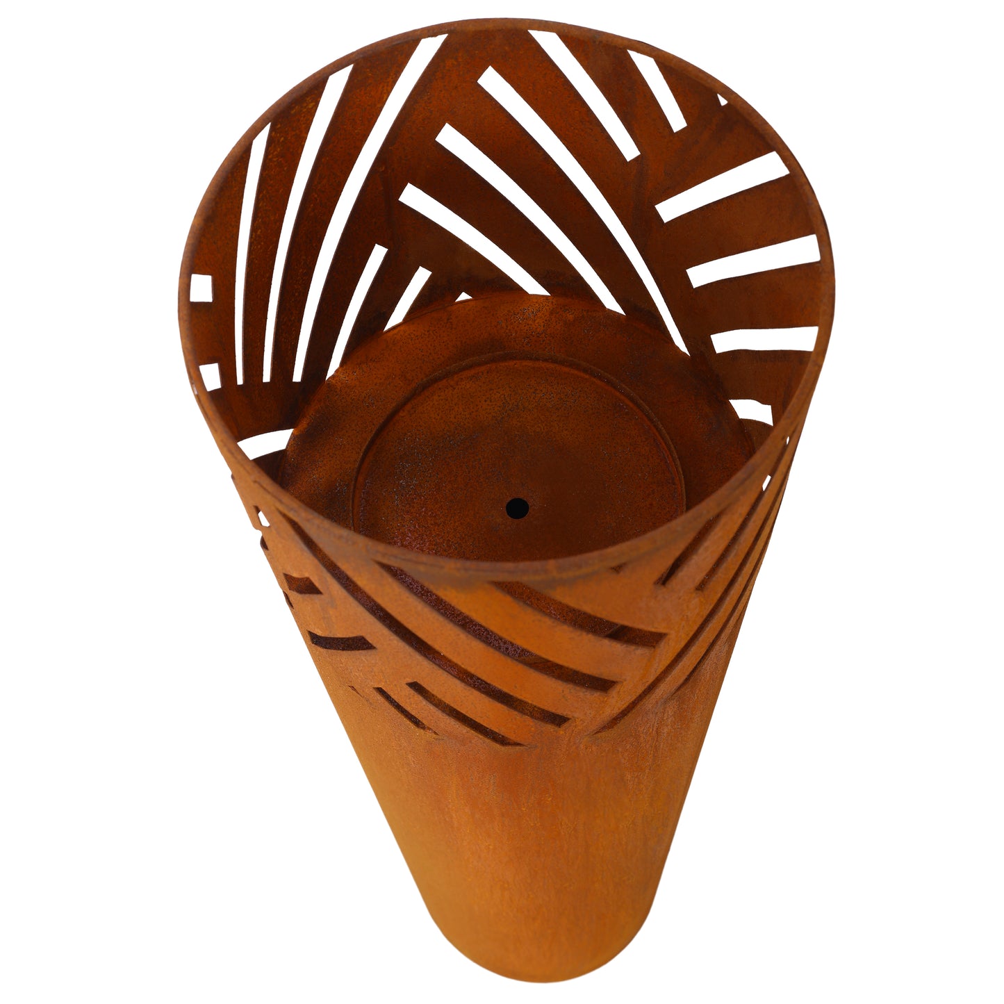 Lantern Column, Set of 2, Decorative Column for Garden in Rust Industrial Design, Lantern for Outdoor and Indoor, Lantern Including Candles, Oriental, 37 1/2+ 29 1/2 in