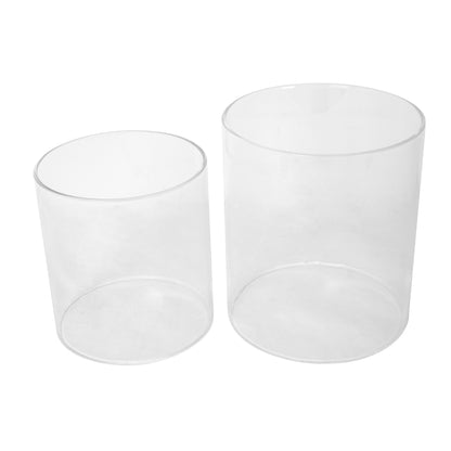 Lantern Column, Set of 2, Decorative Column for Garden in Rust Industrial Design, Lantern for Outdoor and Indoor, Lantern Including Candles, Oriental, 37 1/2+ 29 1/2 in