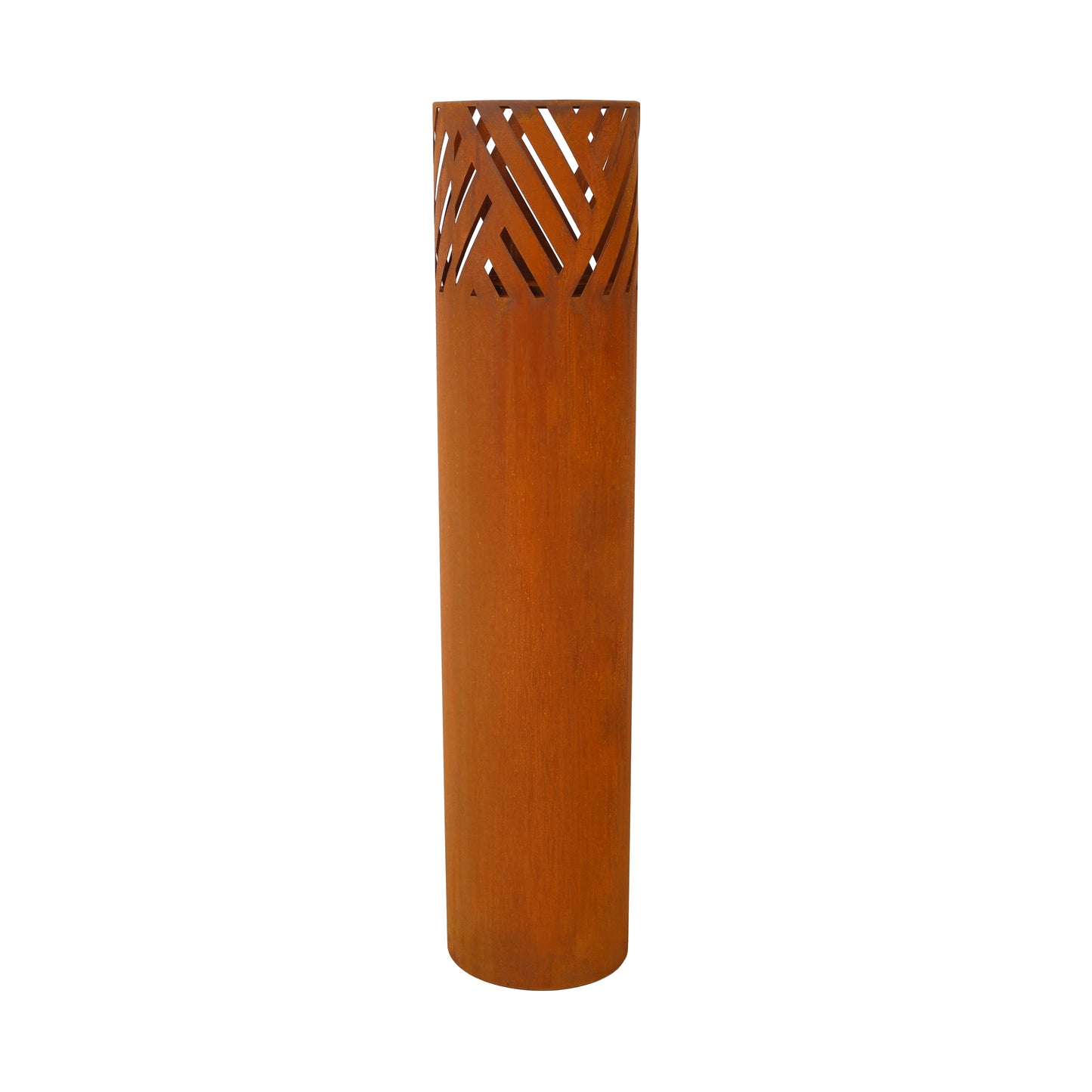 Lantern Column, Set of 2, Decorative Column for Garden in Rust Industrial Design, Lantern for Outdoor and Indoor, Lantern Including Candles, Oriental, 37 1/2+ 29 1/2 in