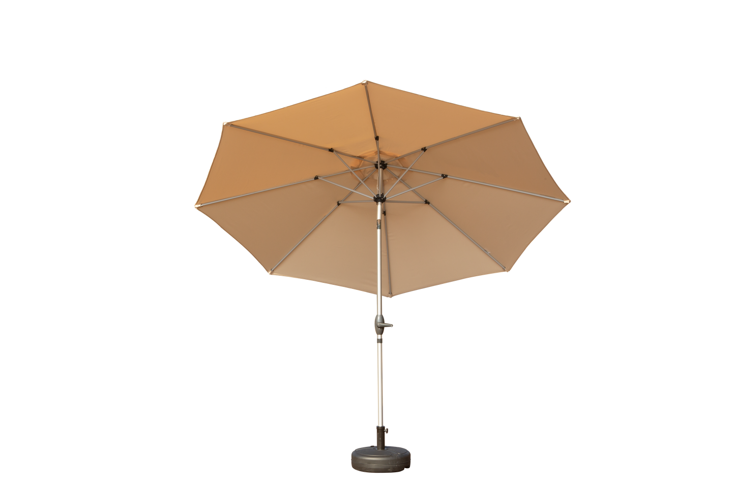10FT Patio Umbrella, Outdoor Table Umbrella with Push Button Tilt and Crank, UV Protection Waterproof Market Sun Umbrella with 8 Sturdy Ribs for Garden, Deck, Backyard, Pool (Beige)