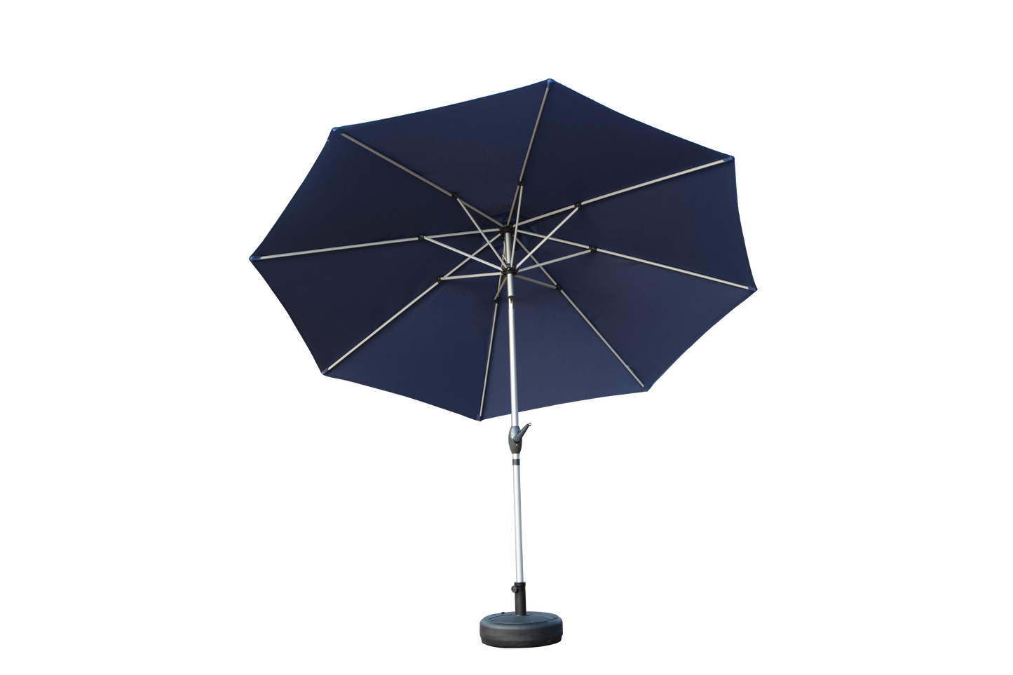 9FT Patio Umbrella, Outdoor Table Umbrella with Push Button Tilt and Crank, UV Protection Waterproof Market Sun Umbrella with 8 Sturdy Ribs for Garden, Deck, Backyard, Pool (Navy Blue)