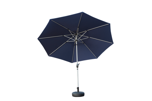 9FT Patio Umbrella, Outdoor Table Umbrella with Push Button Tilt and Crank, UV Protection Waterproof Market Sun Umbrella with 8 Sturdy Ribs for Garden, Deck, Backyard, Pool (Navy Blue)