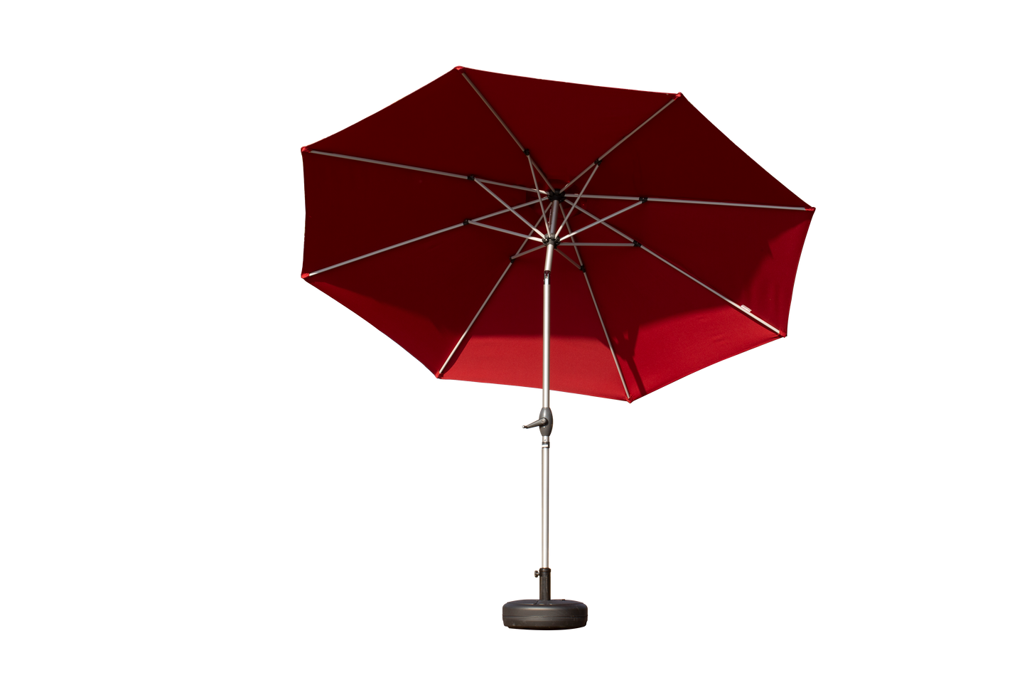 9FT Patio Umbrella, Outdoor Table Umbrella with Push Button Tilt and Crank, UV Protection Waterproof Market Sun Umbrella with 8 Sturdy Ribs for Garden, Deck, Backyard, Pool (Brick red)