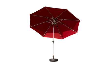 9FT Patio Umbrella, Outdoor Table Umbrella with Push Button Tilt and Crank, UV Protection Waterproof Market Sun Umbrella with 8 Sturdy Ribs for Garden, Deck, Backyard, Pool (Brick red)