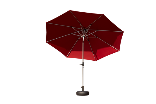 9FT Patio Umbrella, Outdoor Table Umbrella with Push Button Tilt and Crank, UV Protection Waterproof Market Sun Umbrella with 8 Sturdy Ribs for Garden, Deck, Backyard, Pool (Brick red)