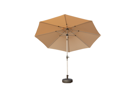 9FT Patio Umbrella, Outdoor Table Umbrella with Push Button Tilt and Crank, UV Protection Waterproof Market Sun Umbrella with 8 Sturdy Ribs for Garden, Deck, Backyard, Pool (Beige)