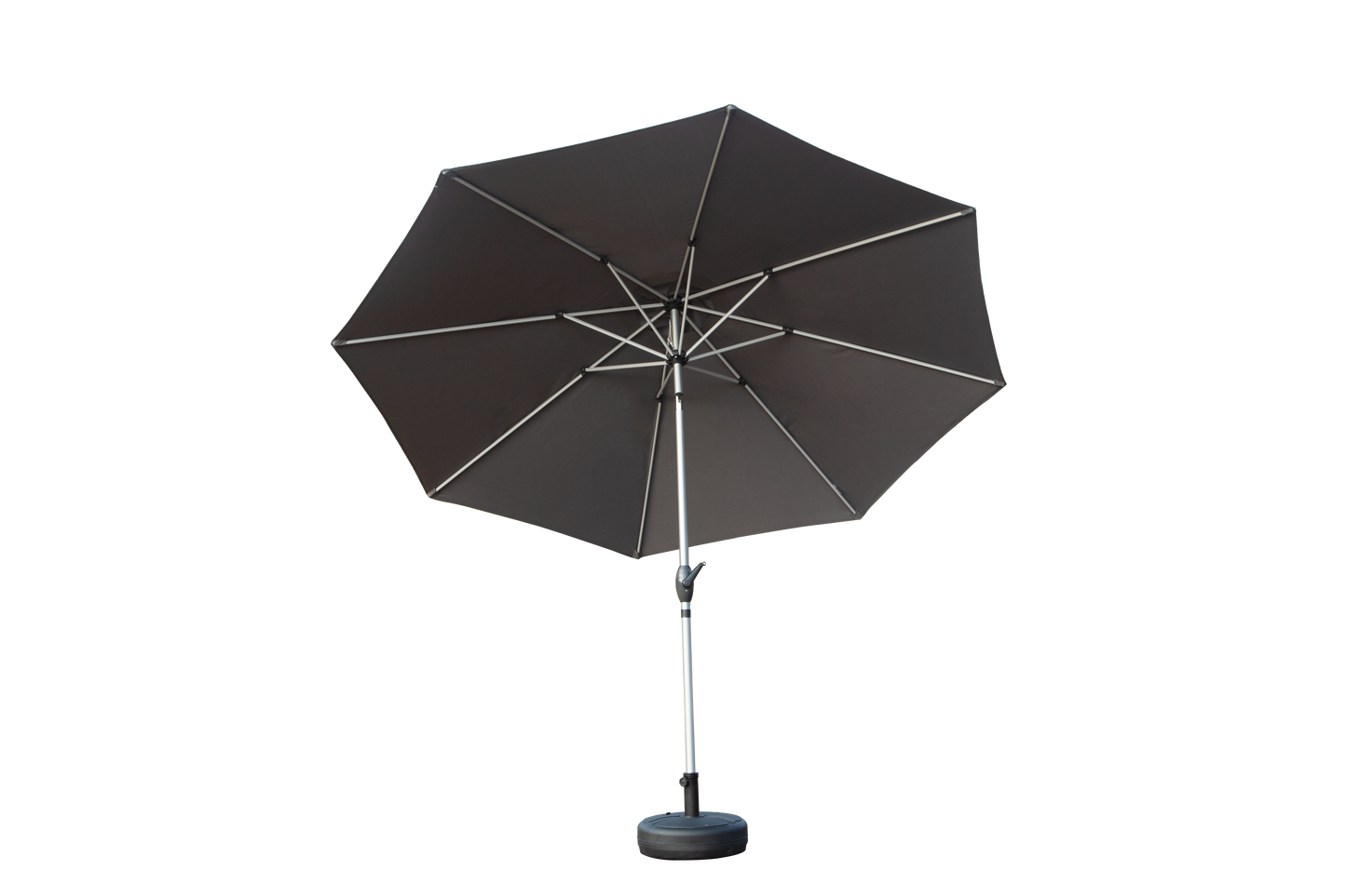 9FT Patio Umbrella, Outdoor Table Umbrella with Push Button Tilt and Crank, UV Protection Waterproof Market Sun Umbrella with 8 Sturdy Ribs for Garden, Deck, Backyard, Pool (Gray)