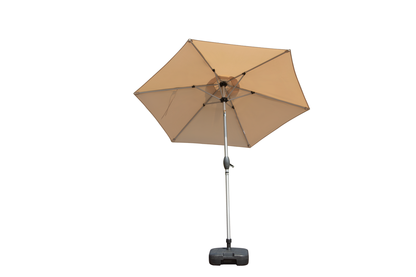 7.5FT Patio Umbrella, Outdoor Table Umbrella with Push Button Tilt and Crank, UV Protection Waterproof Market Sun Umbrella with 6 Sturdy Ribs for Garden, Deck, Backyard, Pool (Beige)