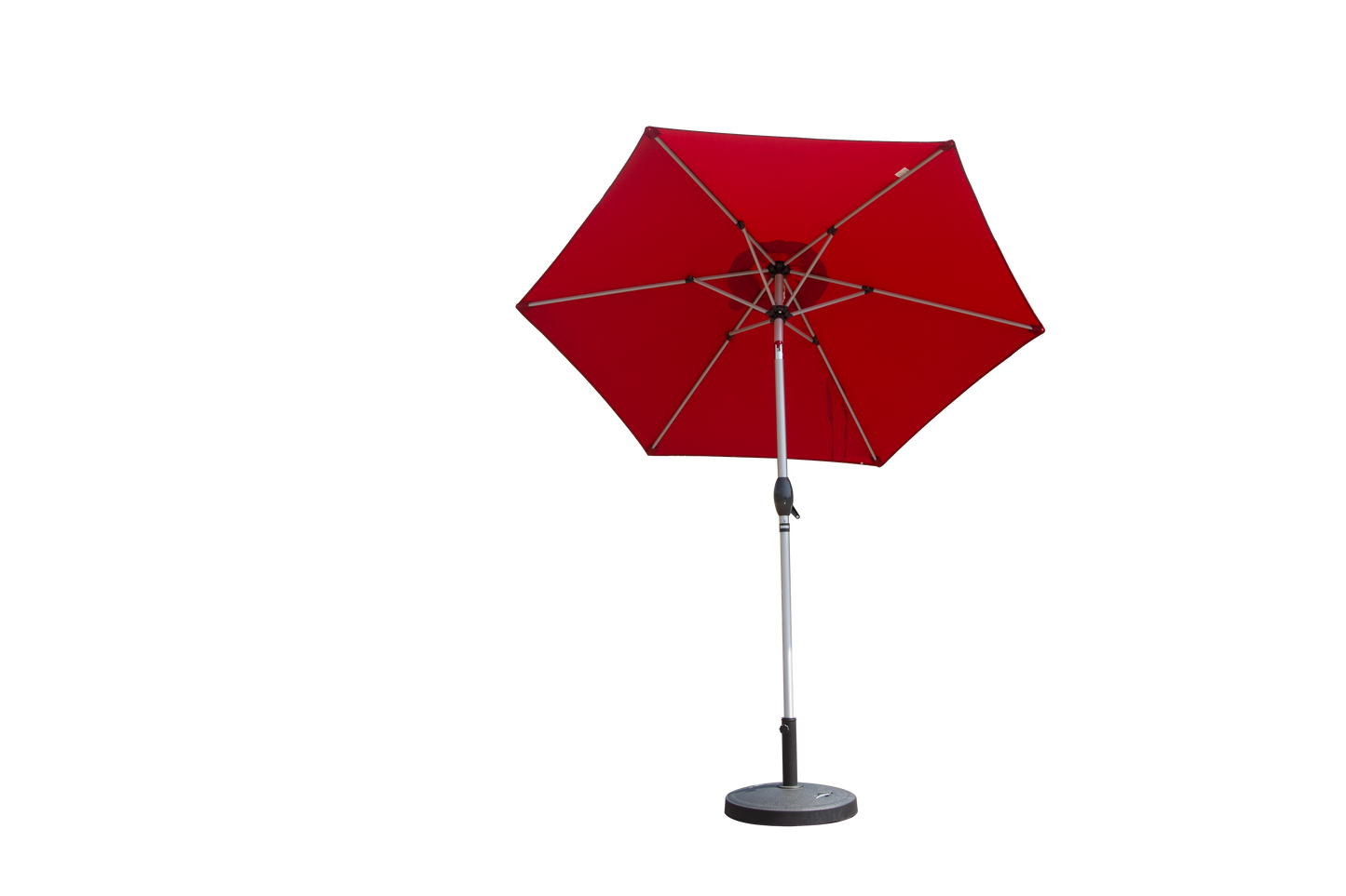 7.5FT Patio Umbrella, Outdoor Table Umbrella with Push Button Tilt and Crank, UV Protection Waterproof Market Sun Umbrella with 6 Sturdy Ribs for Garden, Deck, Backyard, Pool (Brick Red)