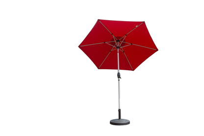 7.5FT Patio Umbrella, Outdoor Table Umbrella with Push Button Tilt and Crank, UV Protection Waterproof Market Sun Umbrella with 6 Sturdy Ribs for Garden, Deck, Backyard, Pool (Brick Red)
