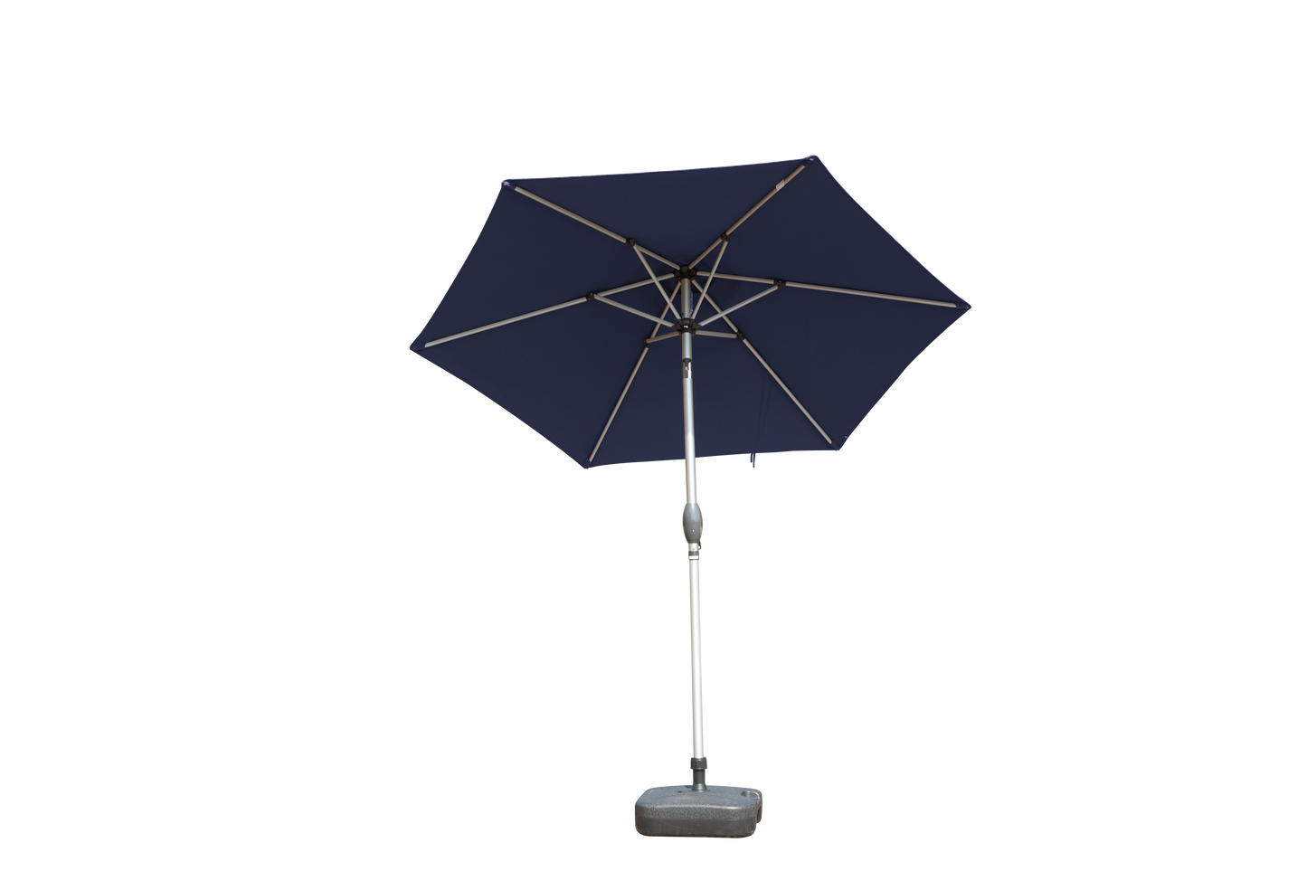 7.5FT Patio Umbrella, Outdoor Table Umbrella with Push Button Tilt and Crank, UV Protection Waterproof Market Sun Umbrella with 6 Sturdy Ribs for Garden, Deck, Backyard, Pool (Navy Blue)