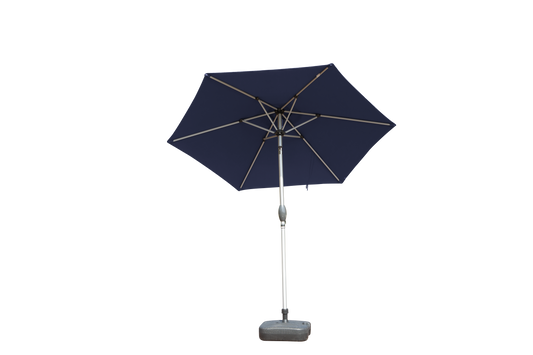 7.5FT Patio Umbrella, Outdoor Table Umbrella with Push Button Tilt and Crank, UV Protection Waterproof Market Sun Umbrella with 6 Sturdy Ribs for Garden, Deck, Backyard, Pool (Navy Blue)