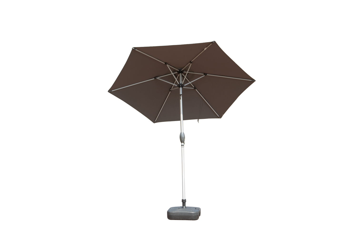 7.5FT Patio Umbrella, Outdoor Table Umbrella with Push Button Tilt and Crank, UV Protection Waterproof Market Sun Umbrella with 6 Sturdy Ribs for Garden, Deck, Backyard, Pool (Gray)
