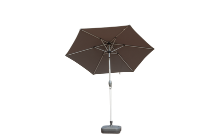 7.5FT Patio Umbrella, Outdoor Table Umbrella with Push Button Tilt and Crank, UV Protection Waterproof Market Sun Umbrella with 6 Sturdy Ribs for Garden, Deck, Backyard, Pool (Gray)