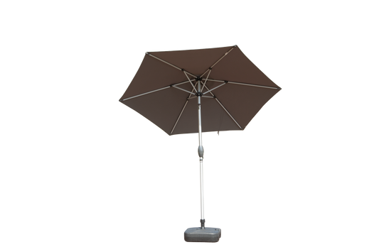 7.5FT Patio Umbrella, Outdoor Table Umbrella with Push Button Tilt and Crank, UV Protection Waterproof Market Sun Umbrella with 6 Sturdy Ribs for Garden, Deck, Backyard, Pool (Gray)