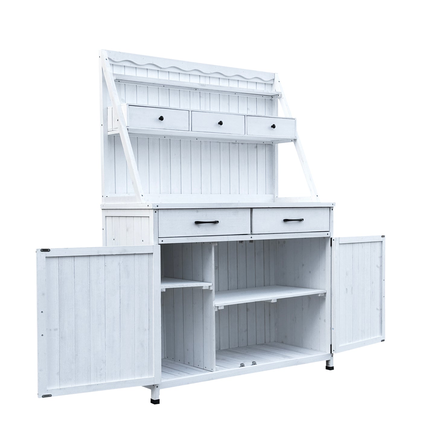 Outdoor Potting Bench Table, Tableside cabinet tool cabinet ,Wooden Gardening Table Tabletop and Storage Cabinet, Planting Table Garden Work Bench for Garden, Patio, Greenhouse