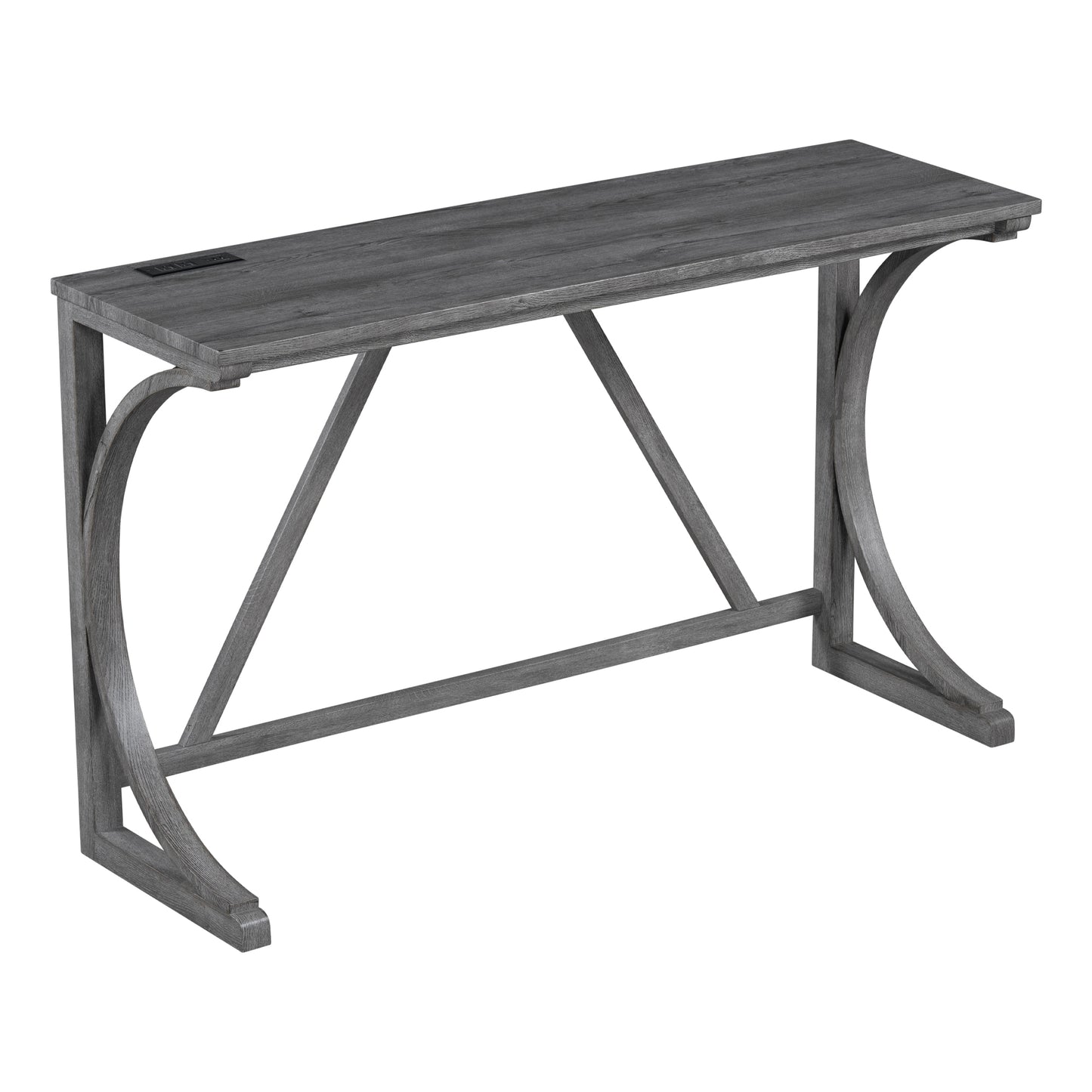 Bar Table Set with Power Outlet, Bar Table and Chairs Set, 4 Piece Dining Table Set, Industrial Breakfast Table Set, for Living Room, Dining Room, Game Room