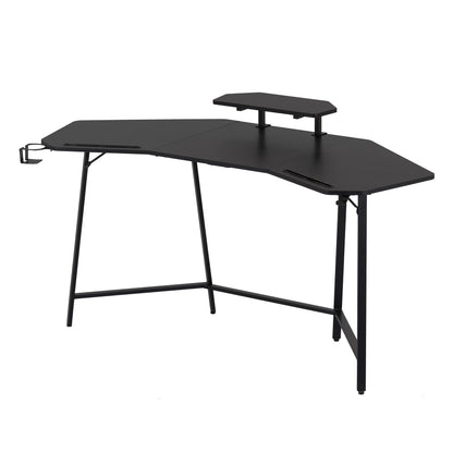 Techni Sport TS98D Gaming Desk with Shelf & Accessory Holders, Black