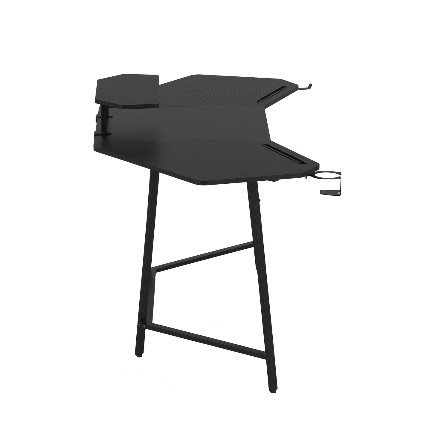 Techni Sport TS98D Gaming Desk with Shelf & Accessory Holders, Black