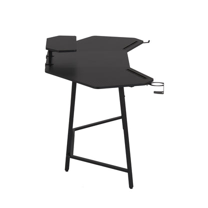 Techni Sport TS98D Gaming Desk with Shelf & Accessory Holders, Black