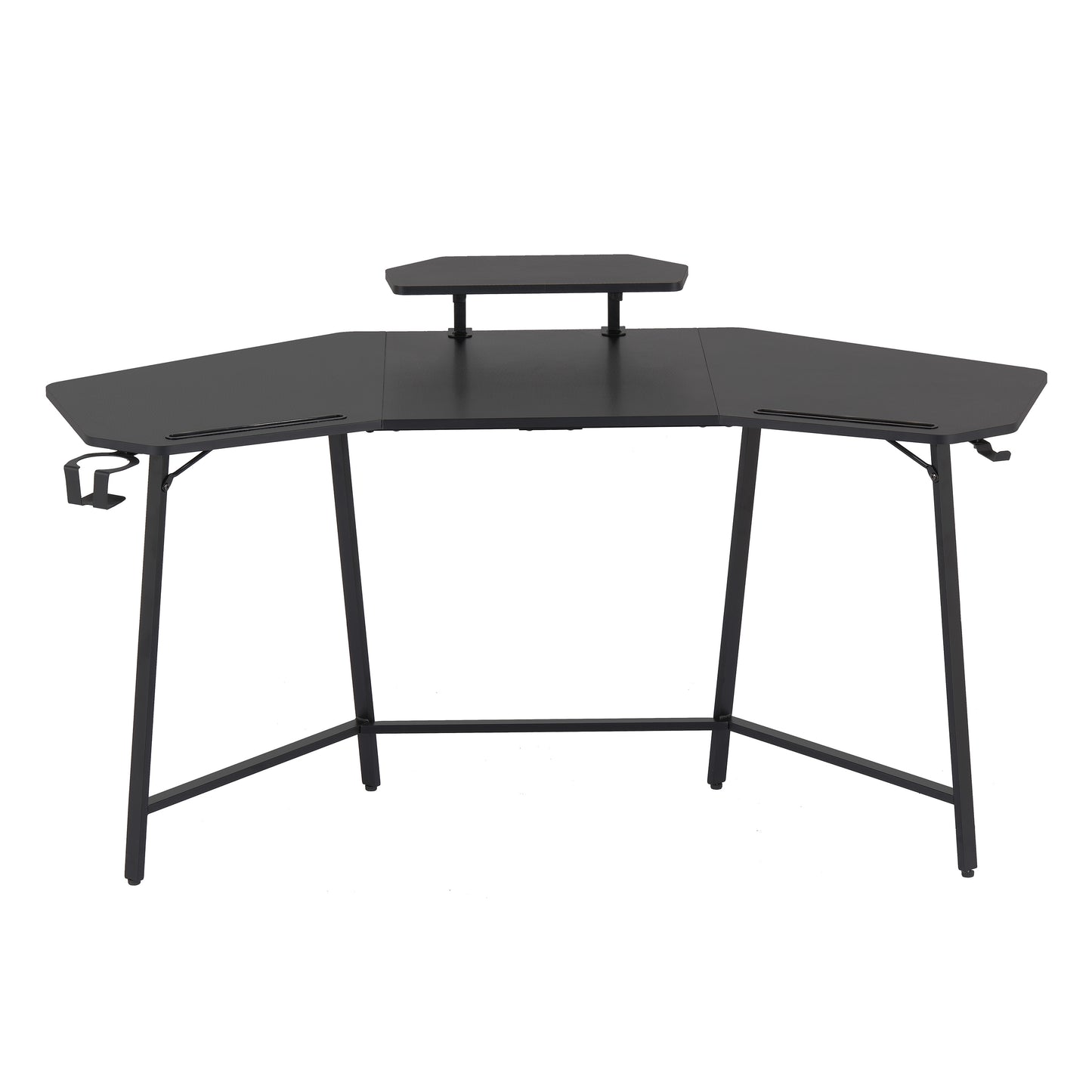 Techni Sport TS98D Gaming Desk with Shelf & Accessory Holders, Black