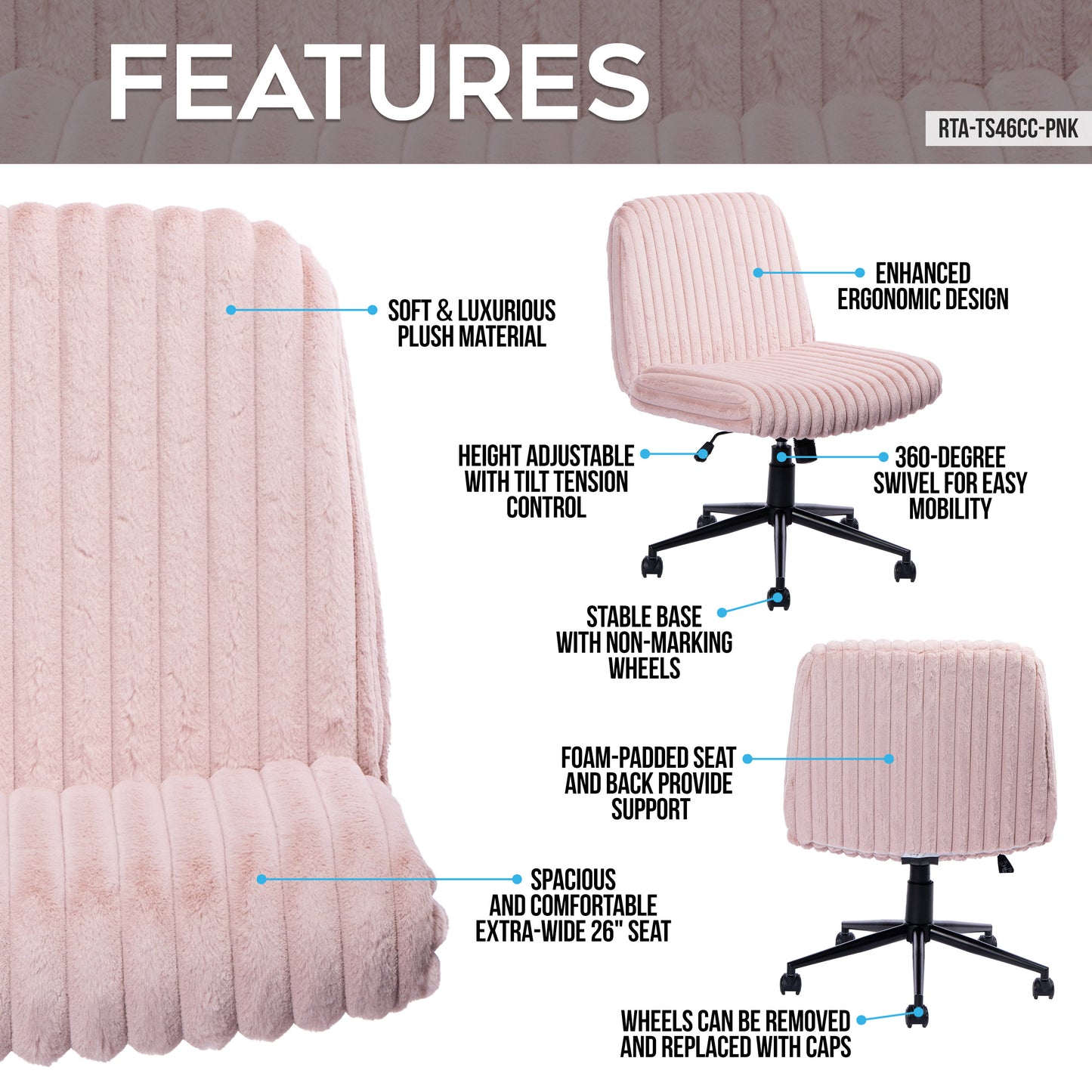 Techni Sport Pink Criss Cross Chair