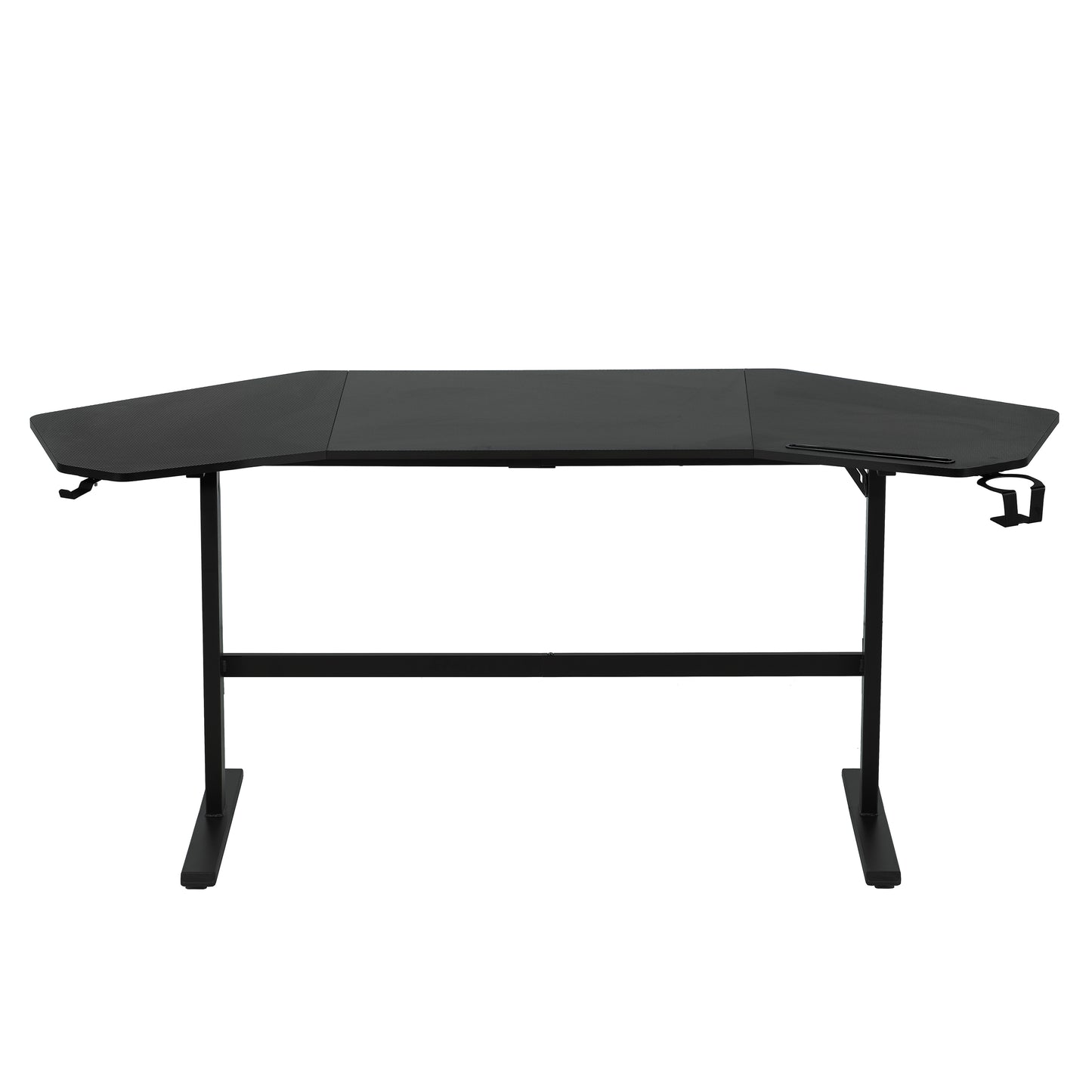 Techni Sport TS911D Gaming Desk with Shelves & Accessory Holder, Black