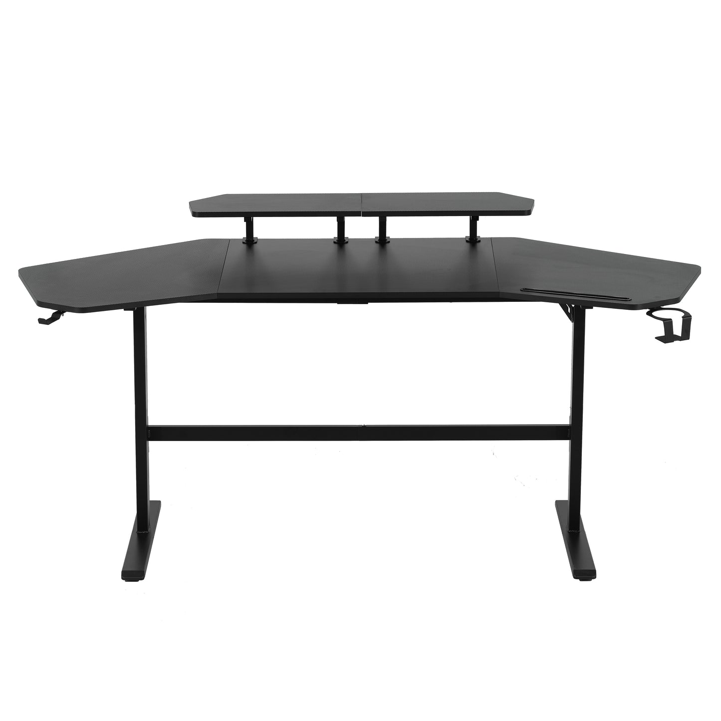 Techni Sport TS911D Gaming Desk with Shelves & Accessory Holder, Black