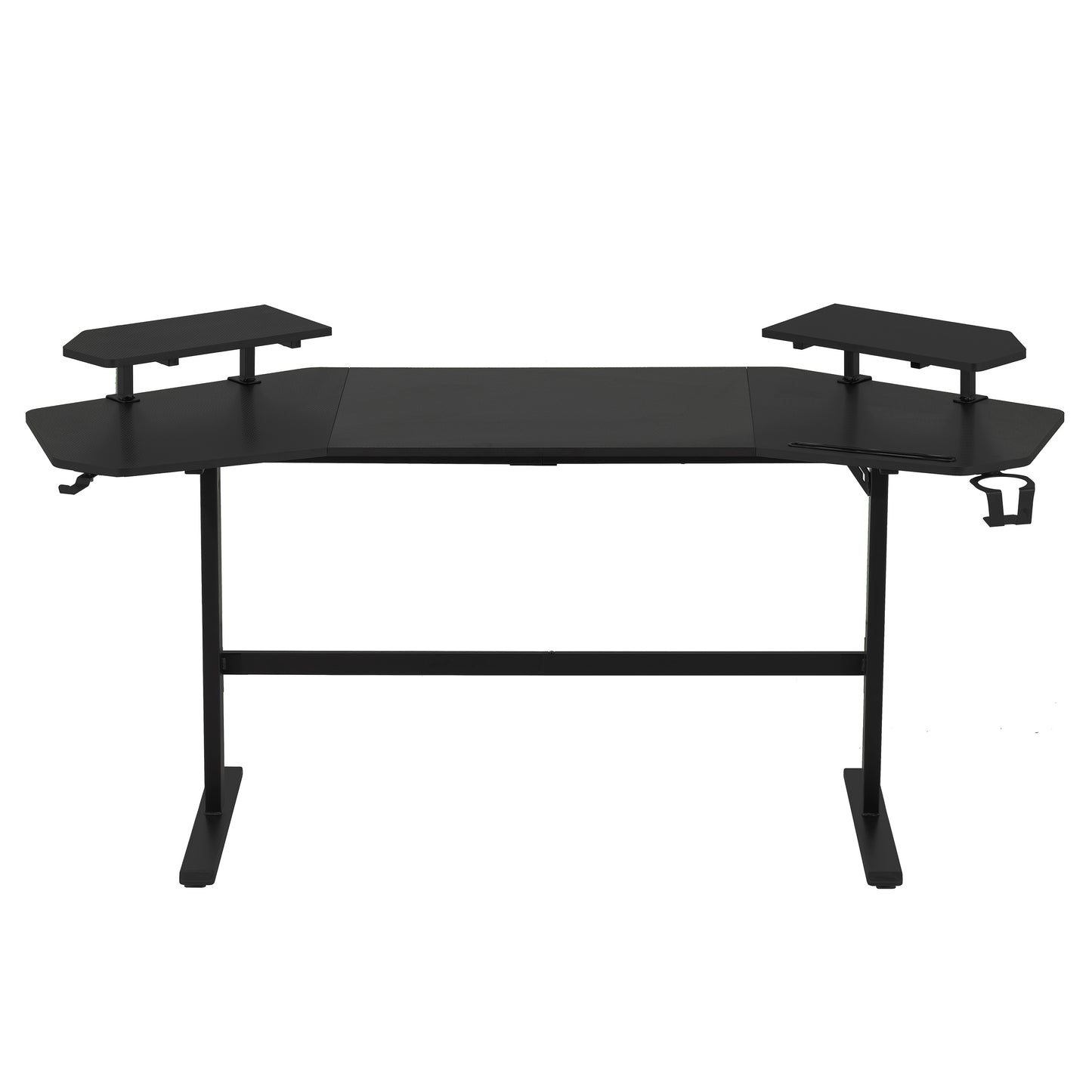 Techni Sport TS911D Gaming Desk with Shelves & Accessory Holder, Black